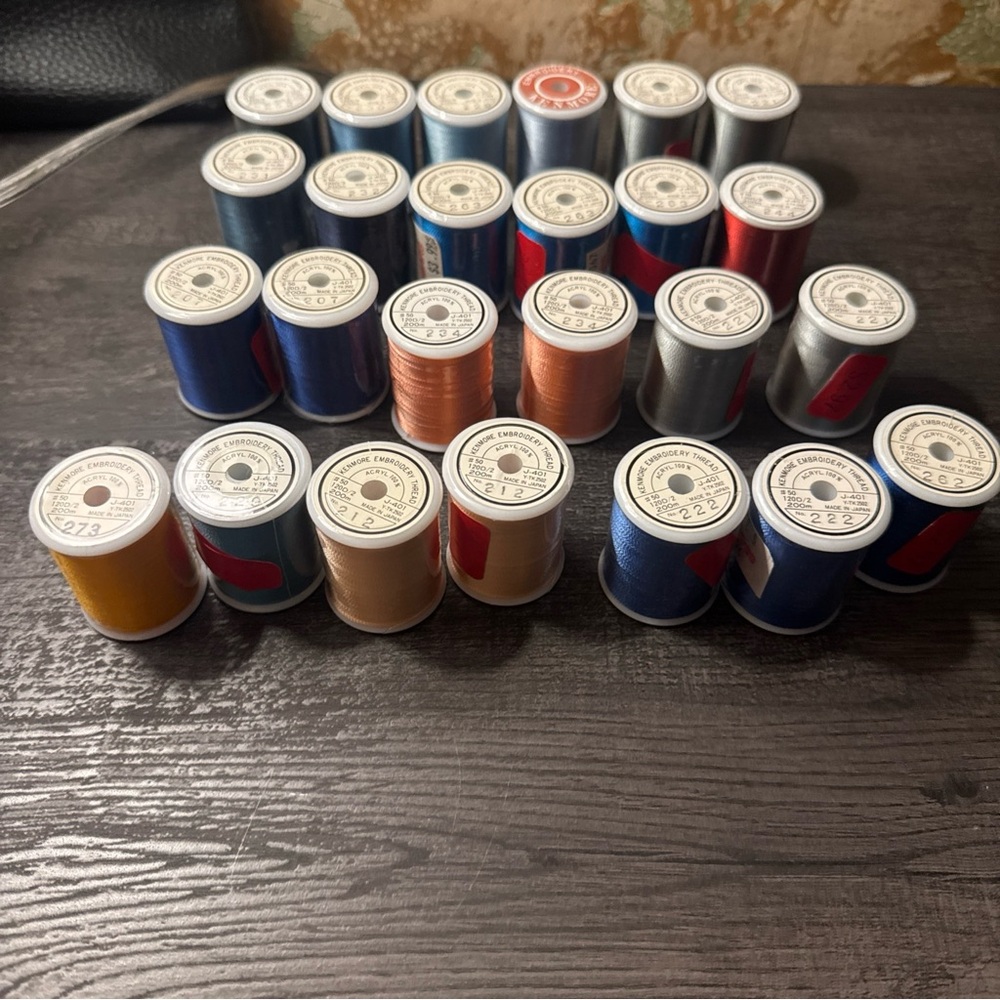 25 Kenmore Embroidery Sewing Thread thread. colors.  200m unopened. 100% acrylic
